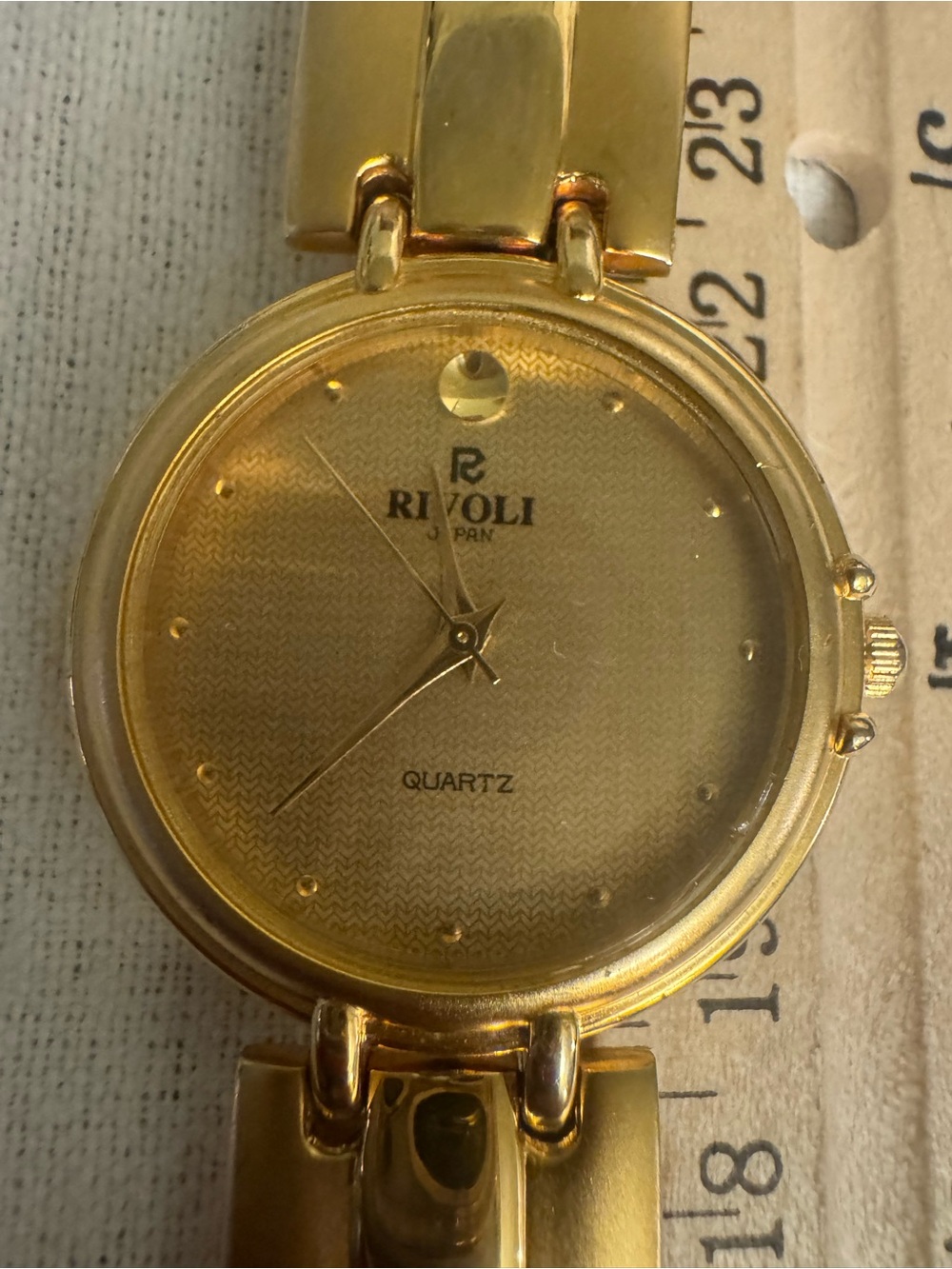 Rivoli Gold-Tone and Leather Women's Quartz Watch